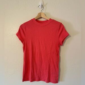 A New Day ribbed, short sleeve, slim fit t shirt, pink, medium, like new